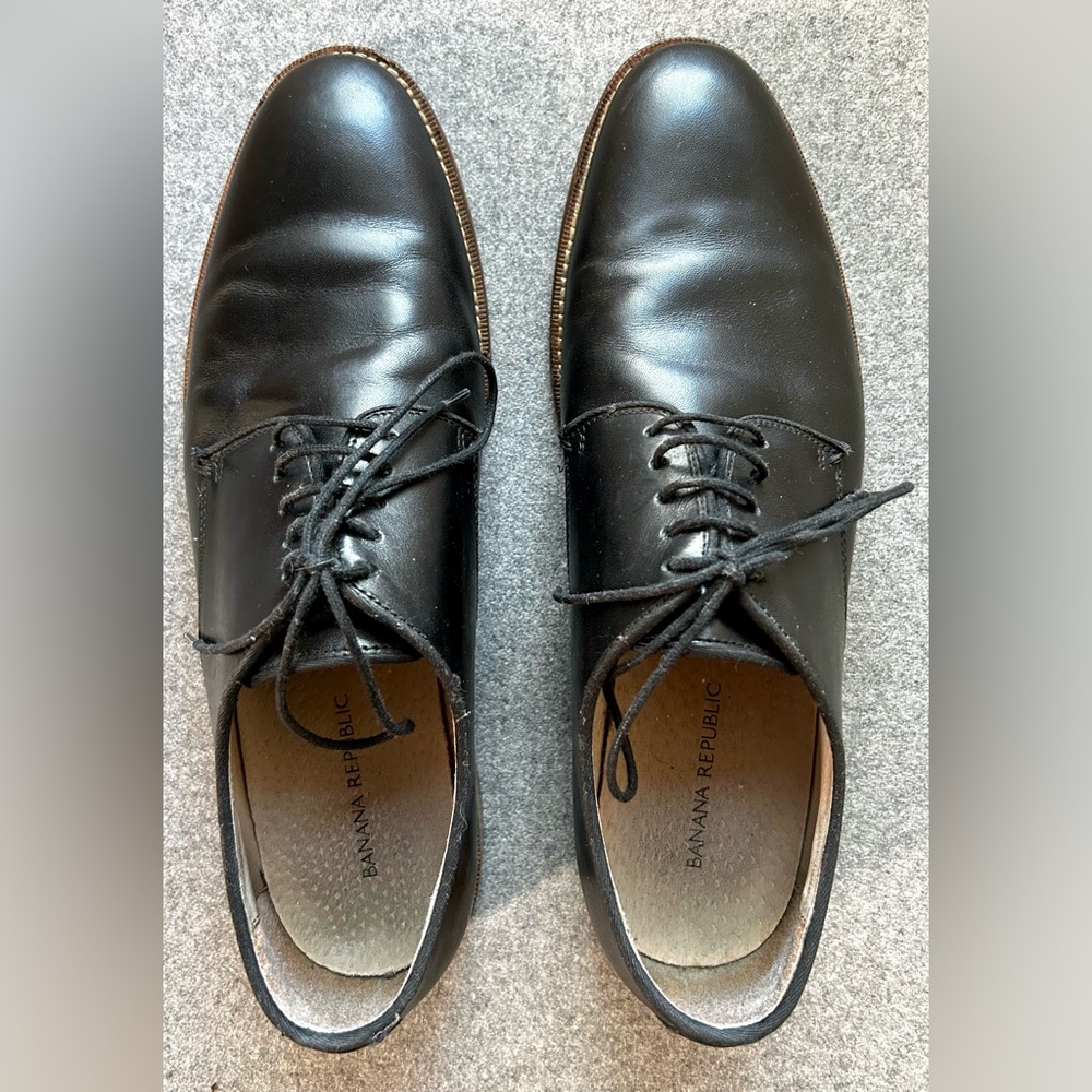 Banana Republic Jeremy Oxford Black Leather Dress Shoes Men’s Size 9